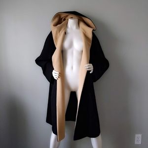 Halston Heritage Black and Tan Pea Coat